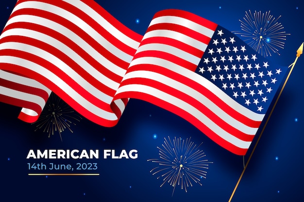 Gratis vector achtergrond met kleurovergang voor de viering van de dag van de amerikaanse vlag