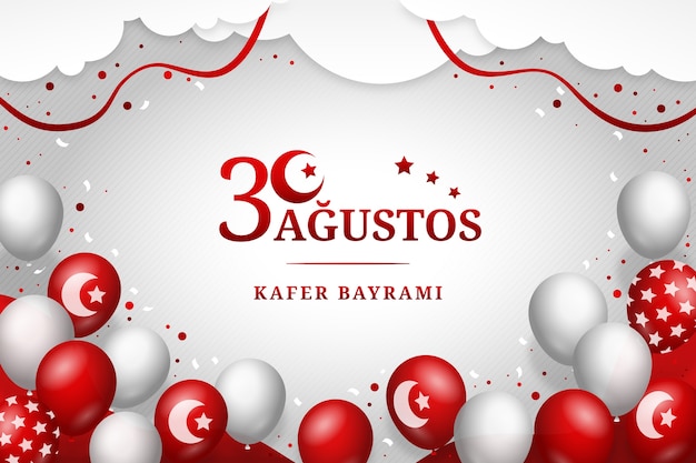 Gratis vector achtergrond met kleurovergang voor de viering van de dag van de turkse strijdkrachten