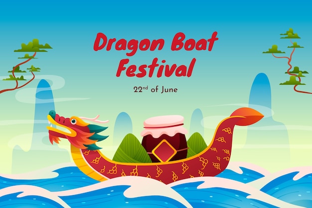 Achtergrond met kleurovergang voor de viering van het chinese drakenbootfestival