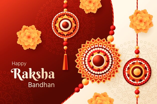Achtergrond met kleurovergang voor de viering van het raksha bandhan-festival