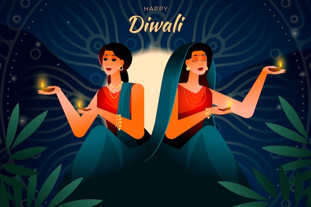 Achtergrond met kleurovergang voor hindoe diwali festivalviering