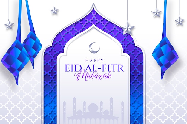 Achtergrond met kleurovergang voor islamitische eid al-fitr-viering