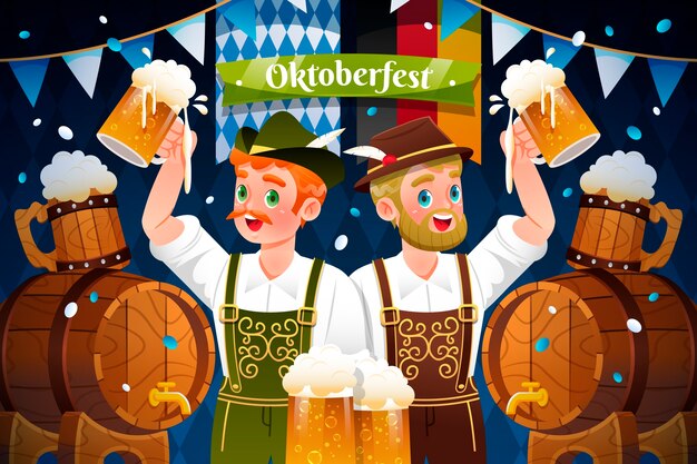 Achtergrond met kleurovergang voor oktoberfest bierfestivalviering