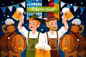 Gratis vector achtergrond met kleurovergang voor oktoberfest bierfestivalviering