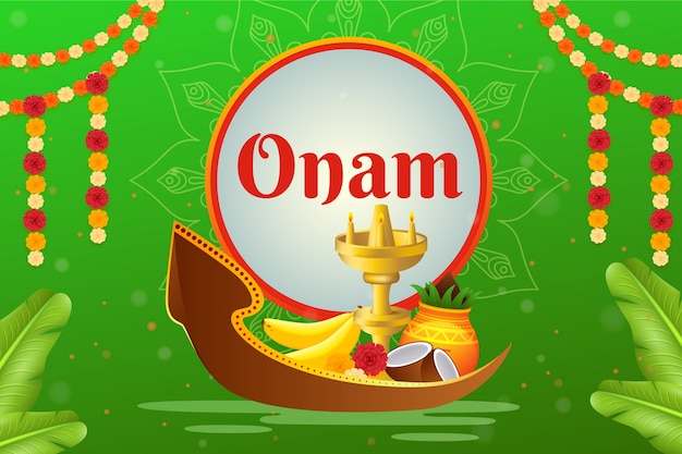 Gratis vector achtergrond met kleurovergang voor onam-viering