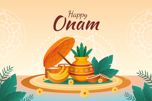 Gratis vector achtergrond met kleurovergang voor onam-viering