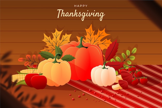 Gratis vector achtergrond met kleurovergang voor thanksgiving-viering