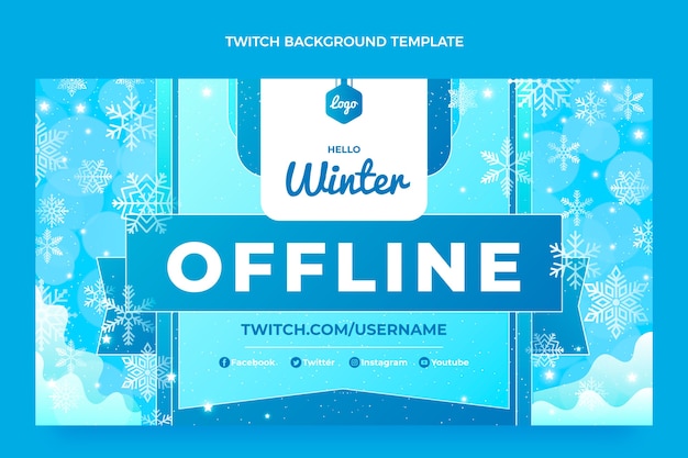 Gratis vector achtergrond met kleurovergang winter twitch