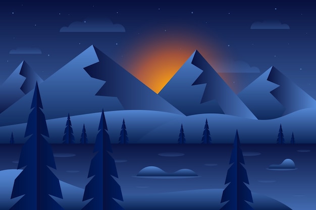 Gratis vector achtergrond met kleurovergang winterzonnewende