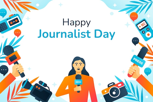 Gratis vector achtergrond met verloop dia del periodista