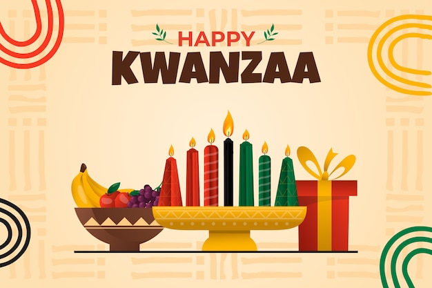 Gratis vector achtergrond met verloop kwanzaa