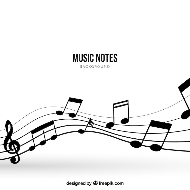 Gratis Vector achtergrond met zwarte notities en pentagram