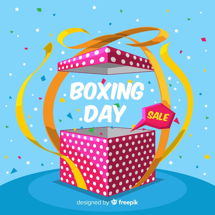 Gratis Vector achtergrond van de boxing day-uitverkoop