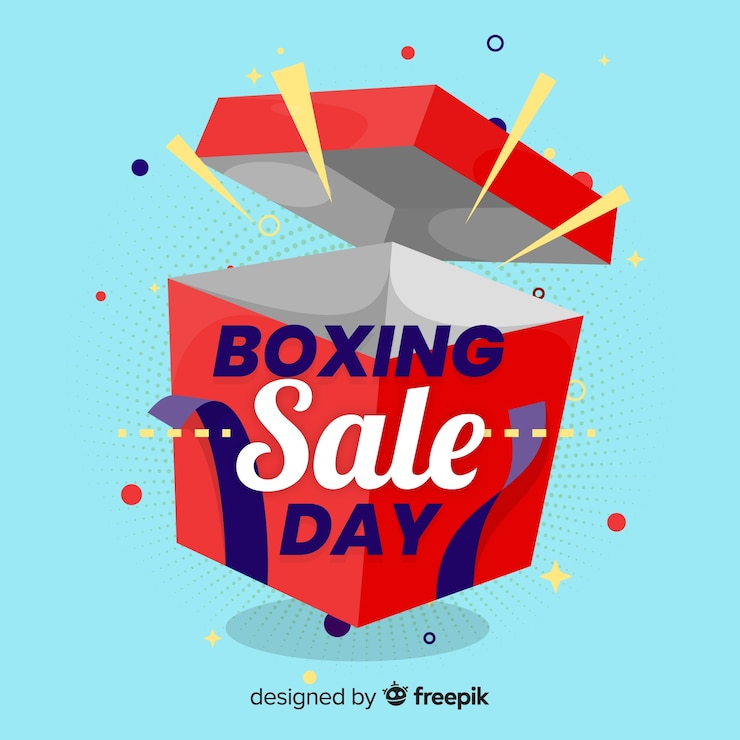 Gratis Vector achtergrond van de boxing day-uitverkoop