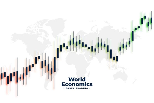 Gratis vector achtergrond van de handelsgrafiek van de wereldeconomie voor onderzoek en monitor