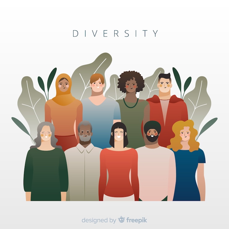 Gratis Vector achtergrond van de het concepten de vlakke stijl van de diversiteit