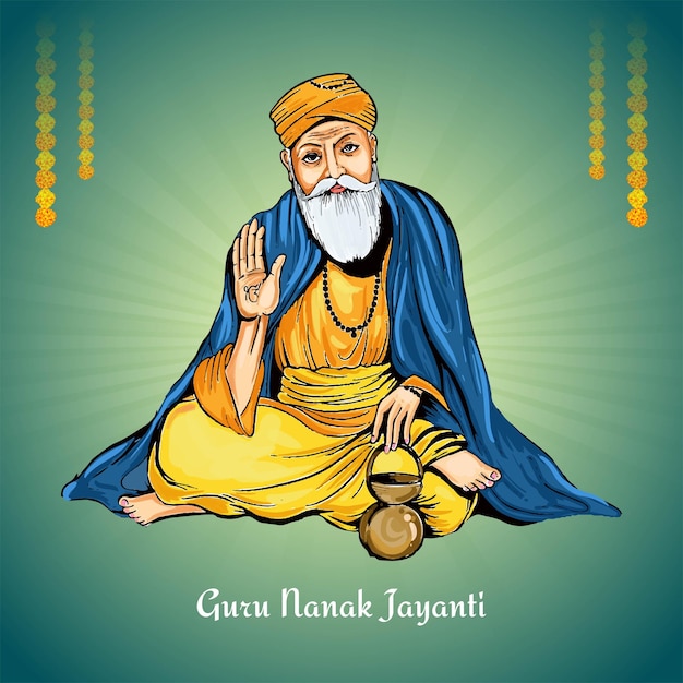 achtergrond van de kaart voor het Guru Nanak Jayanti festival