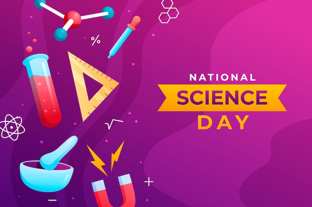 Achtergrond van de nationale wetenschapsdag met kleurovergang