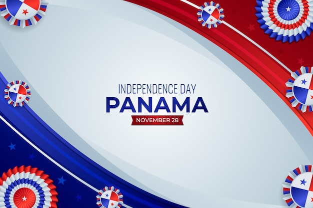 Gratis vector achtergrond van de onafhankelijkheidsdag van panama met kleurovergang