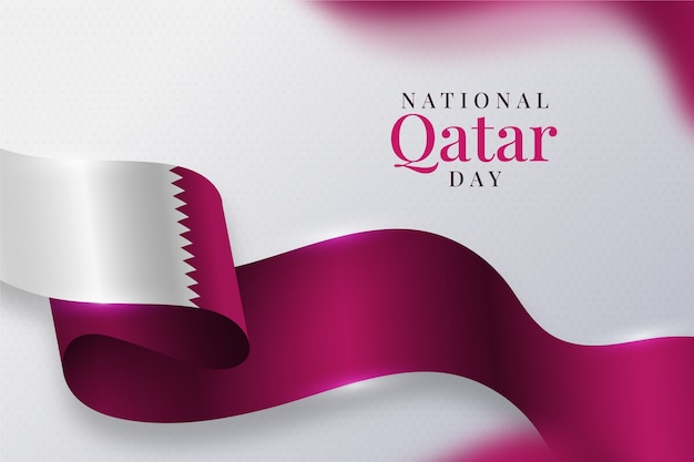 Gratis vector achtergrond van de qatar-nationale dag met kleurovergang