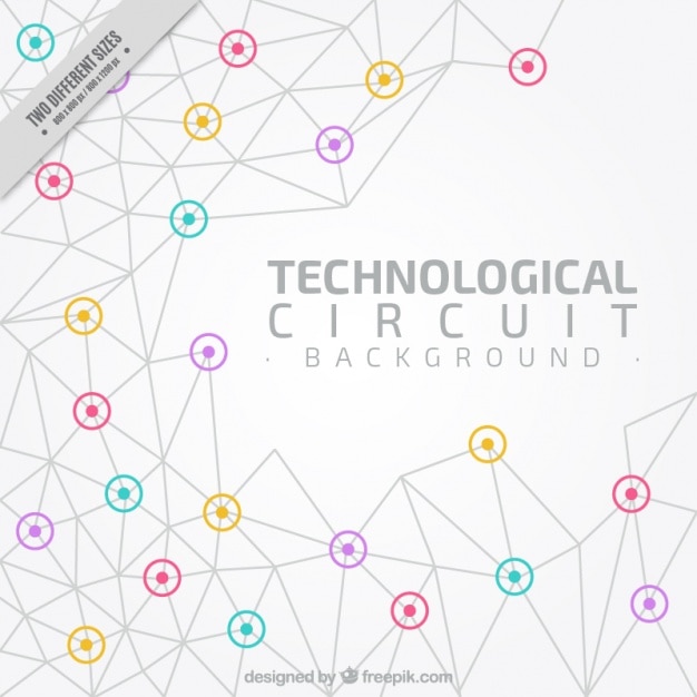 Gratis vector achtergrond van de technologische circuit met kleurdetails