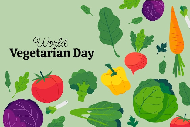 Achtergrond van de Vegetarische Dag van de Platte Wereld