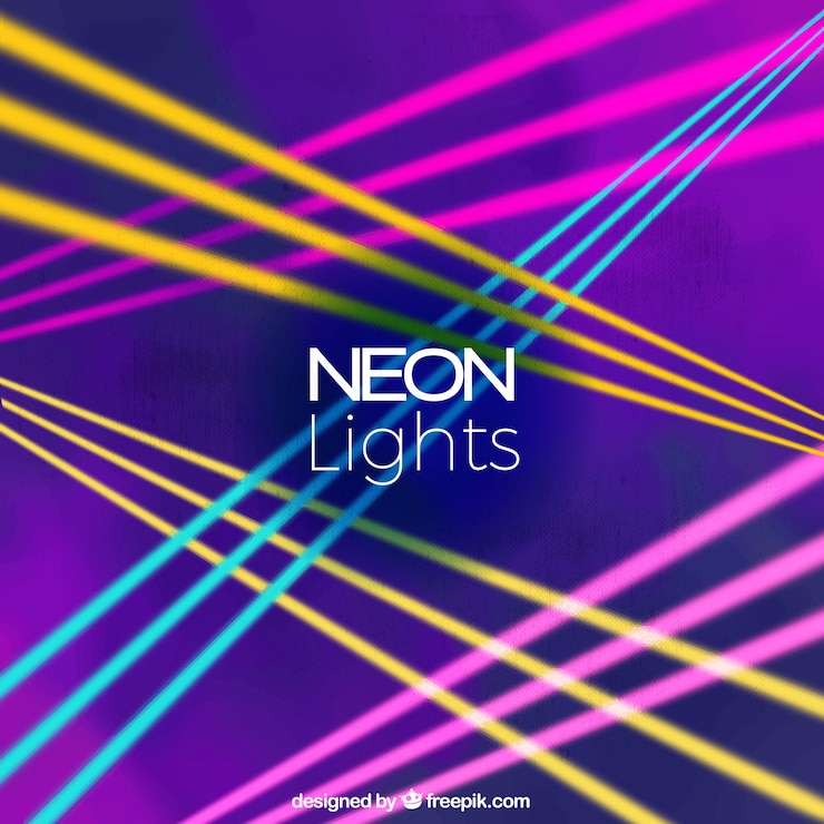 Gratis Vector achtergrond van gekleurde lichten neon