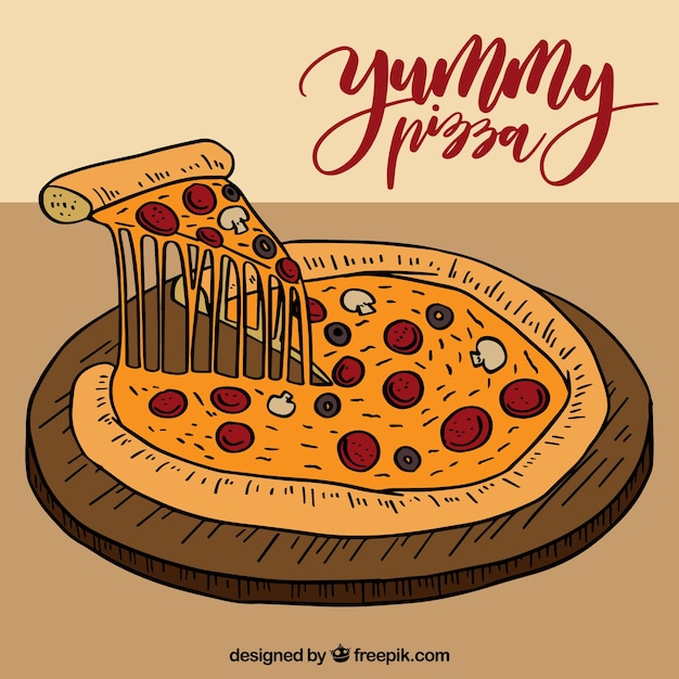 Gratis vector achtergrond van heerlijke pizza met kaas