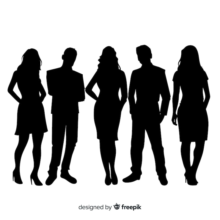 Gratis Vector achtergrond van silhouetten van volwassen mensen
