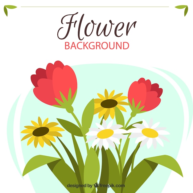 Gratis vector achtergrond van verschillende bloemen