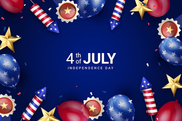 Gratis vector achtergrond voor de amerikaanse viering van 4 juli