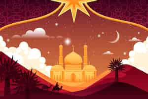 Gratis vector achtergrond voor islamitische nieuwjaarsviering