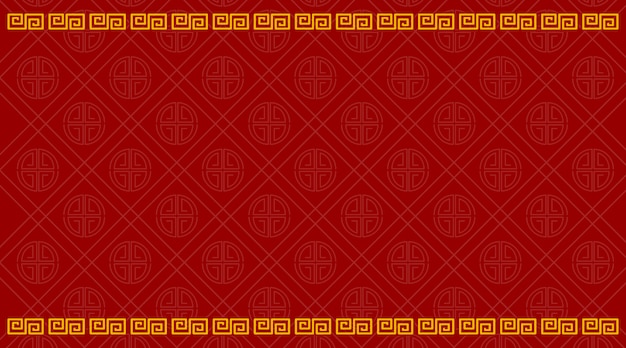 Gratis vector achtergrondmalplaatje met chinees patroon in rood