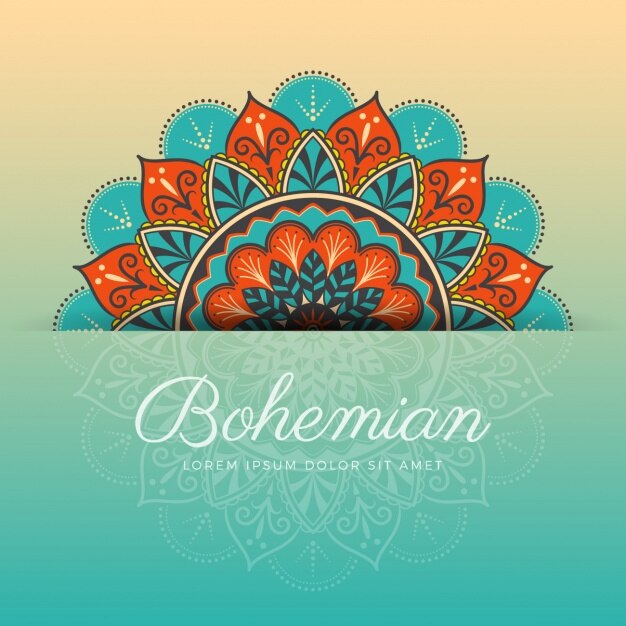 Gratis Vector achtergrondontwerp in boho-stijl