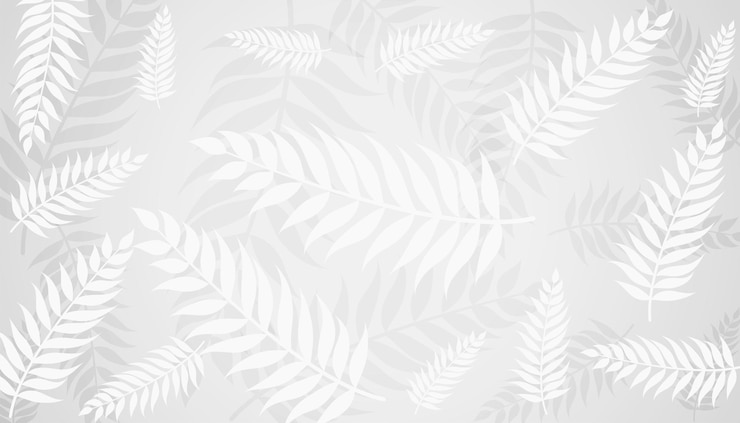 Gratis Vector achtergrondontwerp met witte bladerenpatroon
