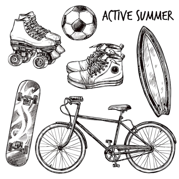 Active Recreation Sketch Set