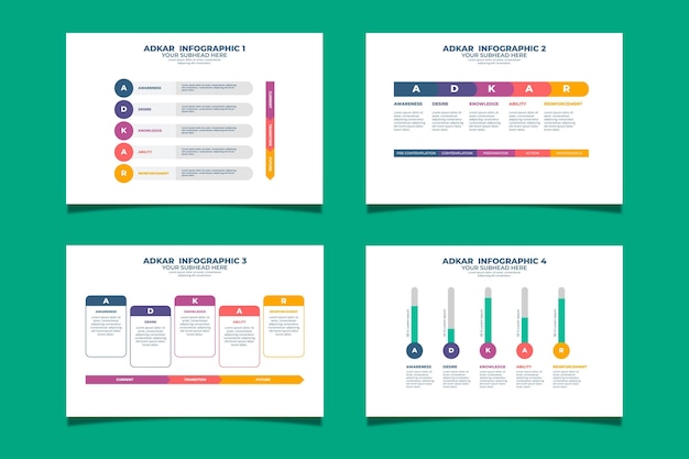 Gratis vector adkar infographic sjabloon