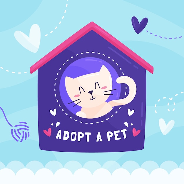 Gratis vector adopteer een huisdierconcept