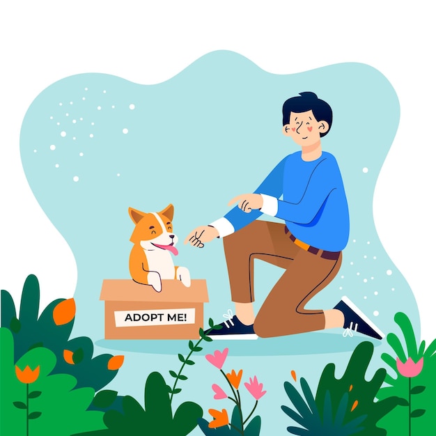 Gratis vector adopteer een huisdierconcept