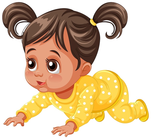 Adorabele baby meisje in gele outfit