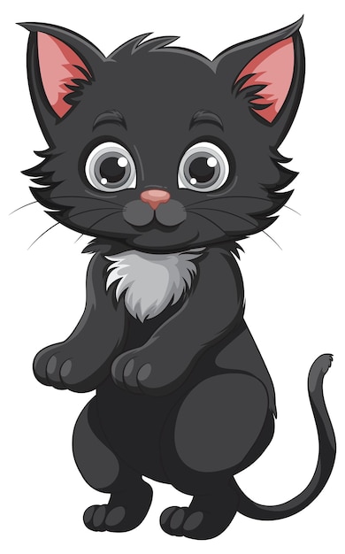 Gratis vector adorabele zwarte kitten vector illustratie