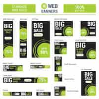 Gratis vector adsense red big sale banners alle maten