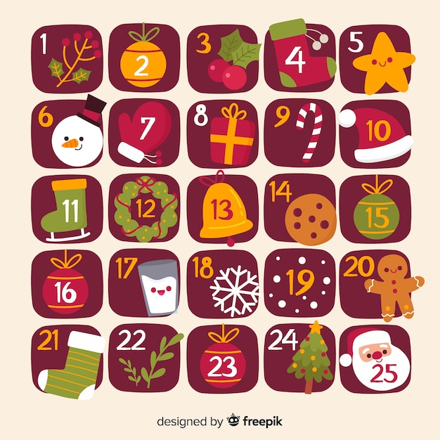 Gratis vector advent kalender