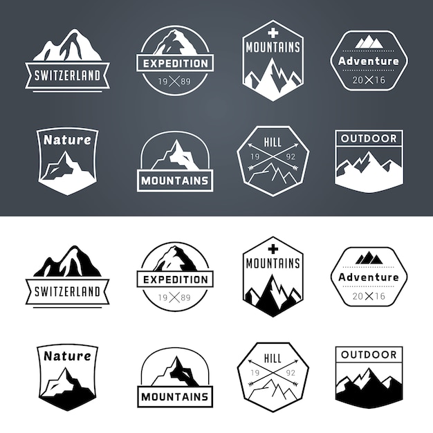 Gratis vector adventure badge collectie