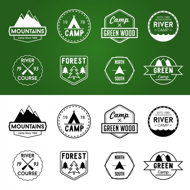 Gratis vector adventure badges in verschillende kleuren