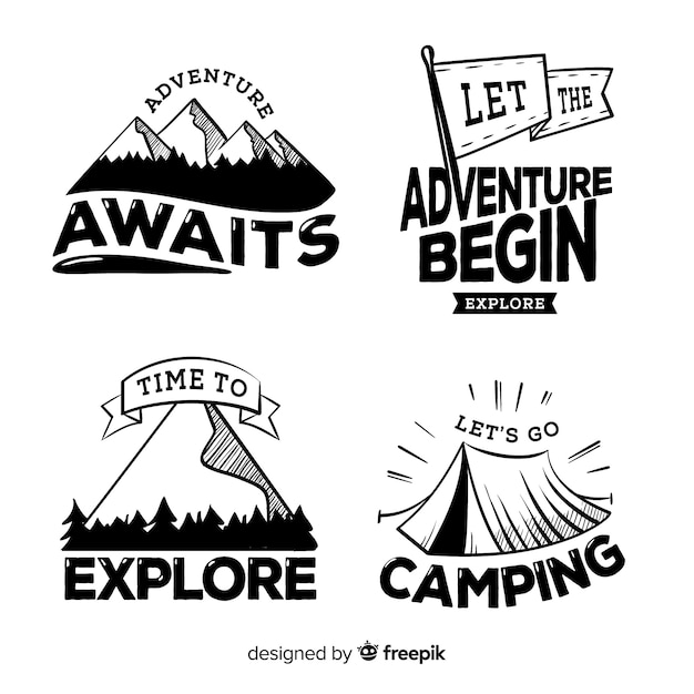 Gratis vector adventure logo-collectie