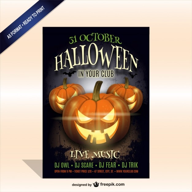 Afdrukbare halloween party poster template