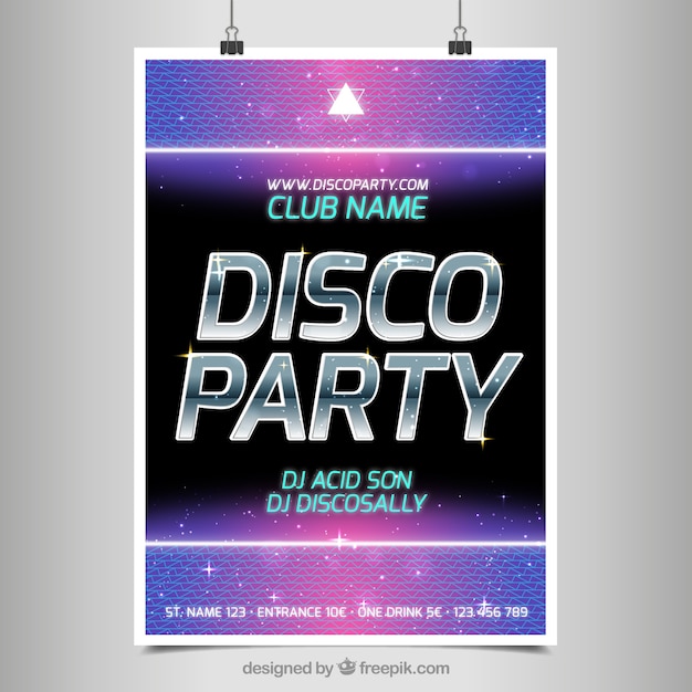 Gratis vector affiche voor een feestje disco