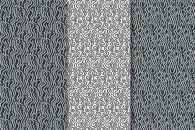 Afgeronde lijnen naadloze patroon grijstinten