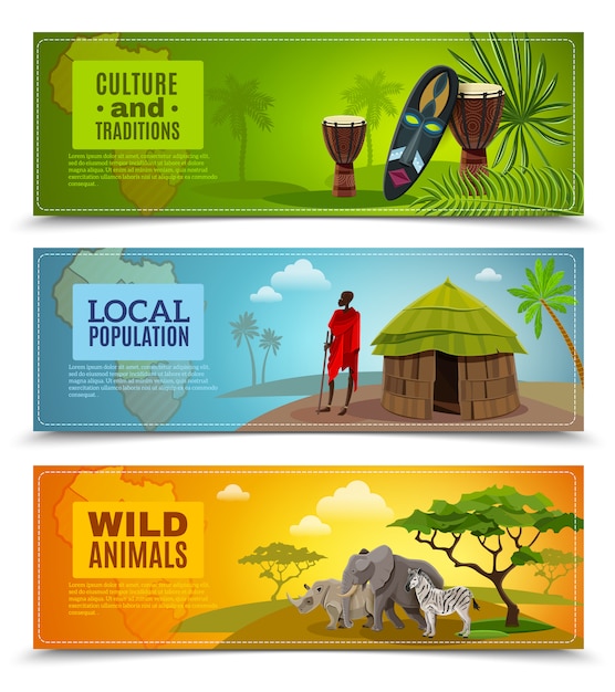 Gratis vector afrika banners set